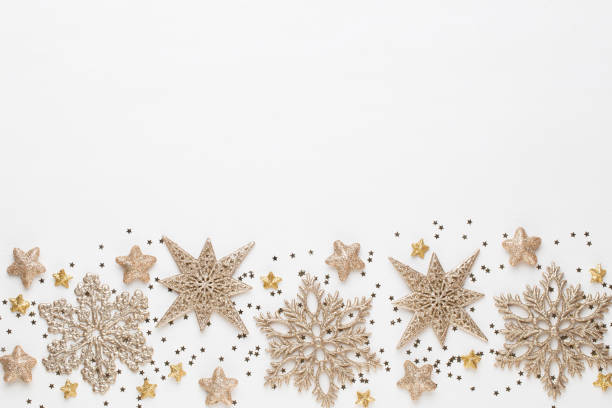 istock Christmas composition. Christmas decorations on white background. Flat lay, top view 1171700325