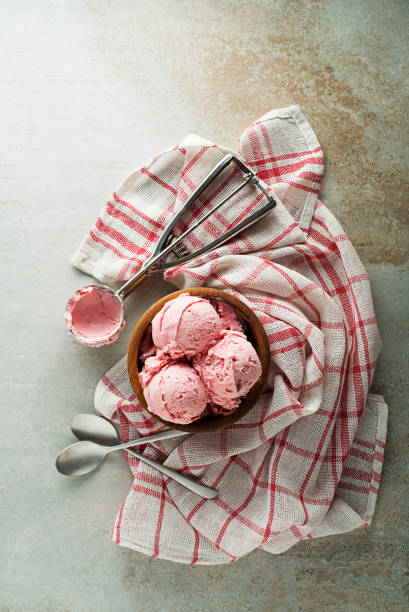 istock Ice cream or frozen yogurt with berry fruit flavours 1171700948