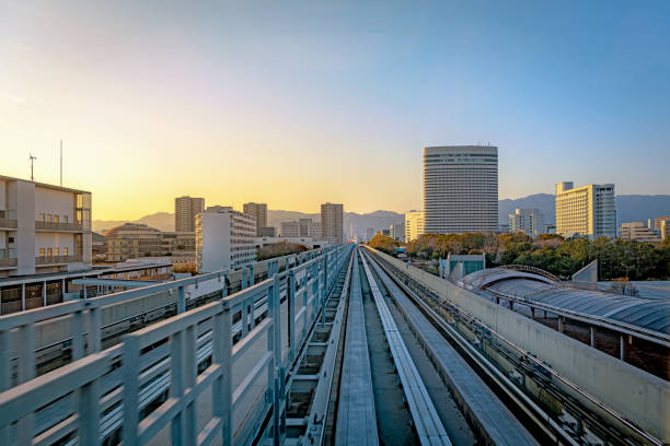 Beautiful cityscape of dusk in Kobe city, Japan