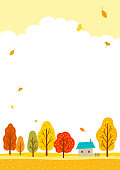 istock Autumn trees and a house.Autumn landscape. 1171702422