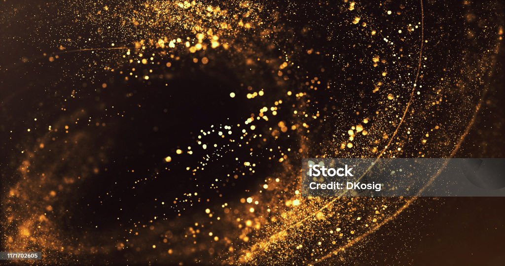 Abstract Gold Swirl - Holiday / Christmas Background Digitally generated image, perfectly usable as a background for topics like Christmas, holiday, wealth, luxury, quality or awards. Backgrounds Stock Photo