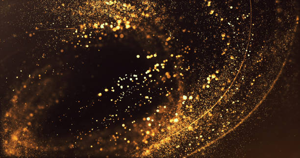 Abstract Gold Swirl - Holiday / Christmas Background stock photo