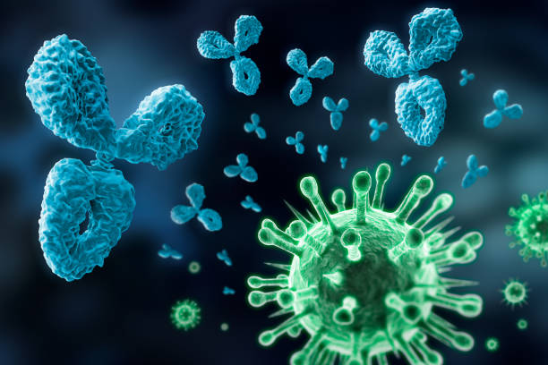 istock Antibody and virus - 3d Illustration 1171703301