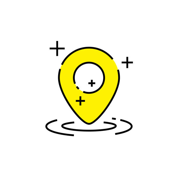 GPS pin line icon GPS pin icon. Geo location symbol. Pinpoint marker sign. Vector illustration navigation line icon. geo locator stock illustrations
