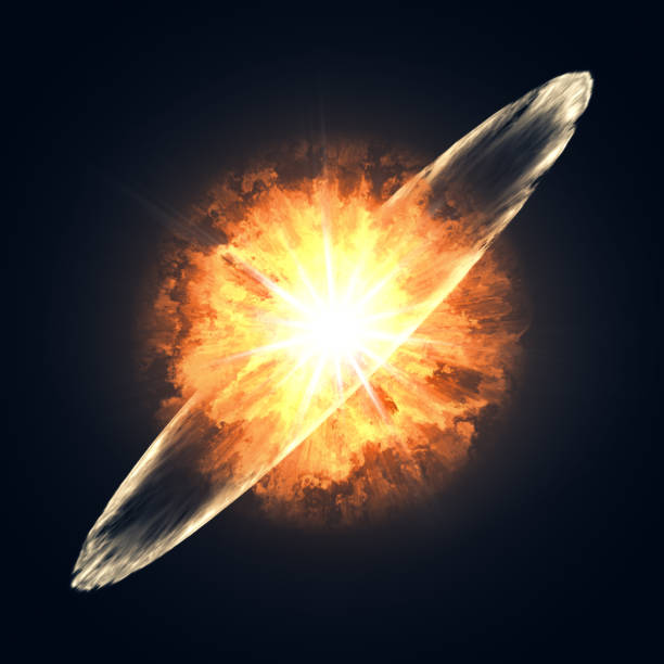 supernova explosion in space stock photo