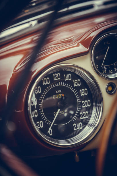 istock Speedometer on a vintage car's dashboard 1171718856