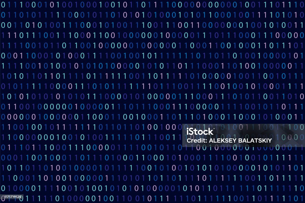 Binary Code Background Vector Illustration With Data Symbols Texture ...