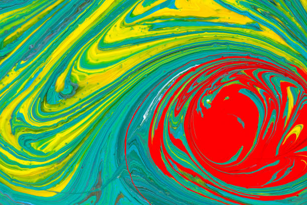 Abstract oil color background.Colorful texture,green,yellow and blue abstract Liquid flow.
