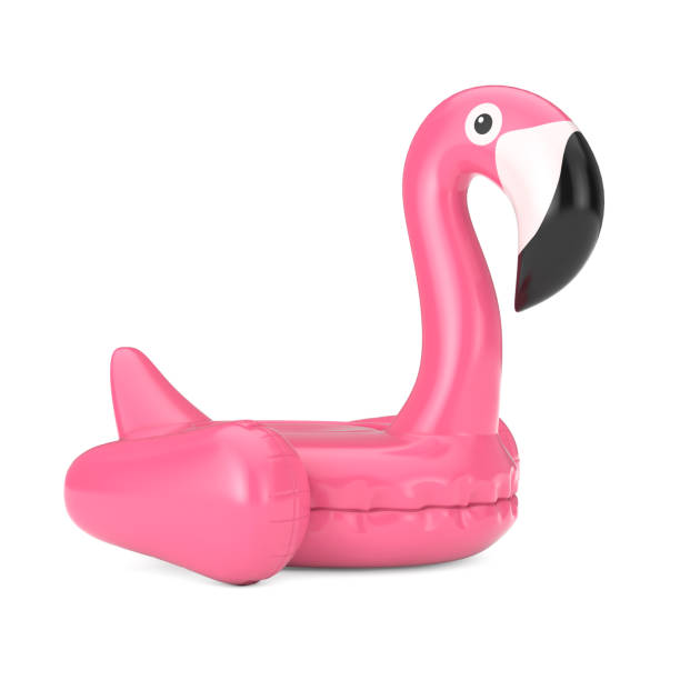 istock Summer Swimming Pool Inflantable Rubber Pink Flamingo Toy. 3d Rendering 1171720801