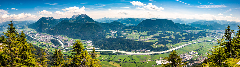 view from mountain pendling near kufstein - austria