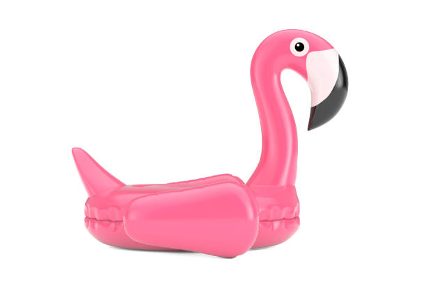 istock Summer Swimming Pool Inflantable Rubber Pink Flamingo Toy. 3d Rendering 1171720920