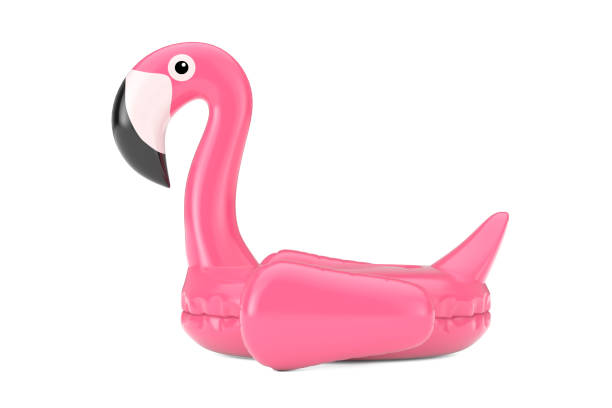 istock Summer Swimming Pool Inflantable Rubber Pink Flamingo Toy. 3d Rendering 1171720945