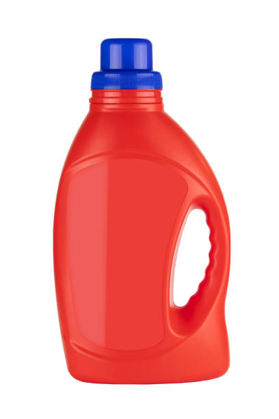istock Red Plastic Detergent Container Bottle Mock Up with Blank Space for Yours Design 1171721543