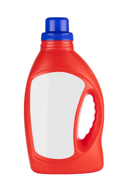 istock Red Plastic Detergent Container Bottle Mock Up with Blank Space for Yours Design 1171721625