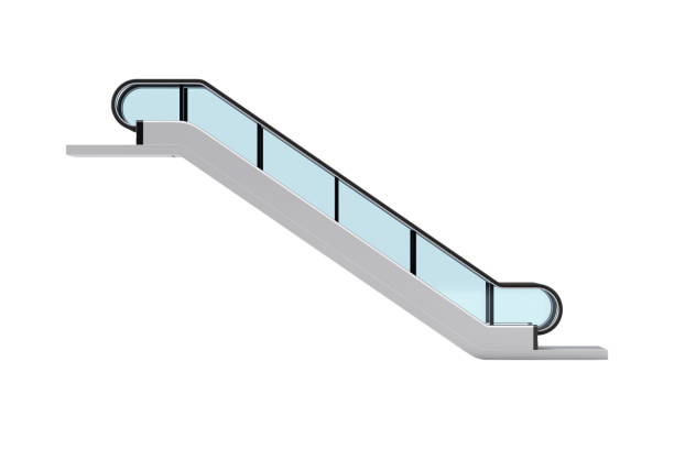 Modern Escalator or Electric Stairs. 3d Rendering