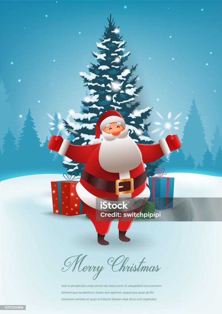 Vetores de Papai Noel Com Árvore De Natal Feliz Natal E Feliz Ano Novo  Vetor e mais imagens de Bolsa - Objeto manufaturado - iStock