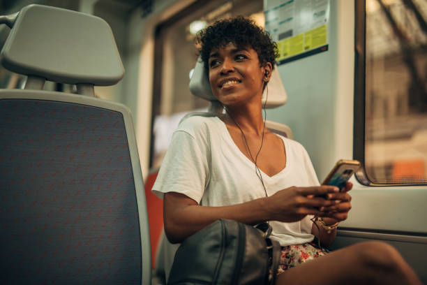istock Beautiful lady riding in train 1171725731