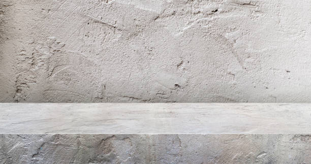 grey concrete texture table product display background.3d perspective studio photography stand.banner mokc up space for showcase product.empty countertop backdrop..buseiness presentation for advertise
