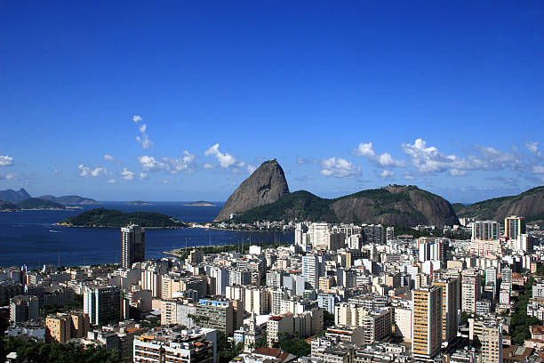 pão-de-flamengo e distritos catete - rio de janeiro guanabara bay residential structure urca - fotografias e filmes do acervo