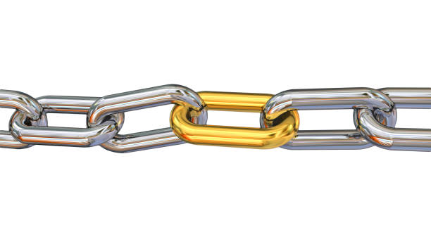 istock chain golden chrome  link isolated in white connection - 3d rendering 1171728635