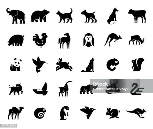 Animals Logos Collection Stock Illustration - Download Image Now - Icon,  Animal, Logo - iStock
