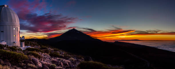 Volcano Teide views of the Teide volcano from the observatory observatory tenerife canary islands el teide national park stock pictures, royalty-free photos & images