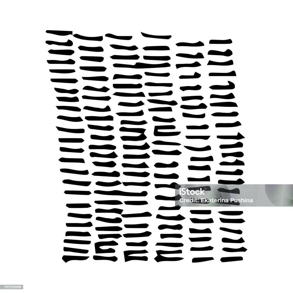 Abstract Pattern With Black Vertical Strokes And Lines On White ...