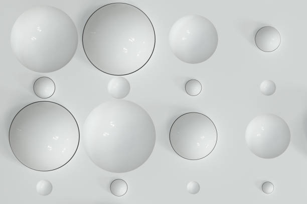 istock Lots of repeating spheres and wall, 3d rendering. 1171732281