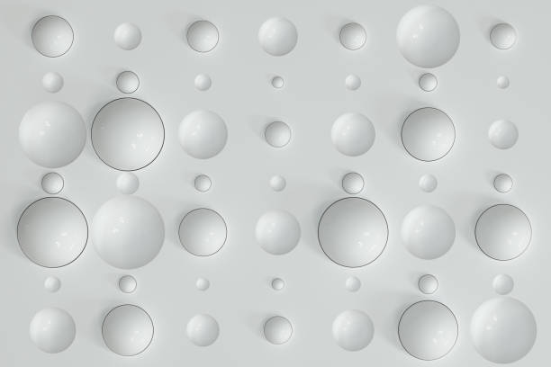 istock Lots of repeating spheres and wall, 3d rendering. 1171732290
