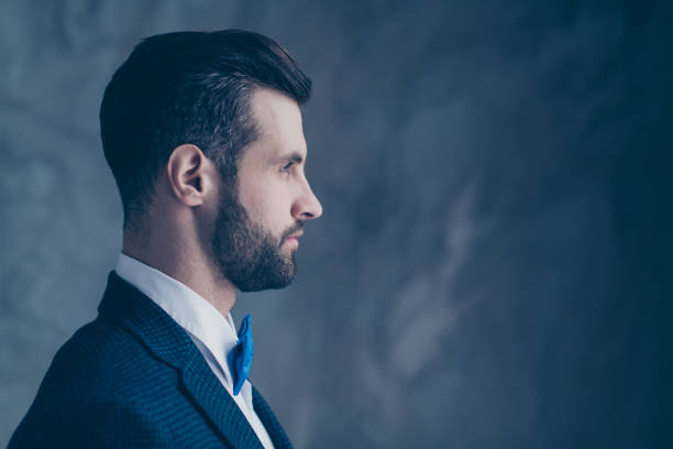 istock Profile side photo of minded man looking wearing modern blazer jacket isolated over grey background 1171733021