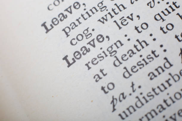 istock Leaving printed in black in the English dictionary 1171734670