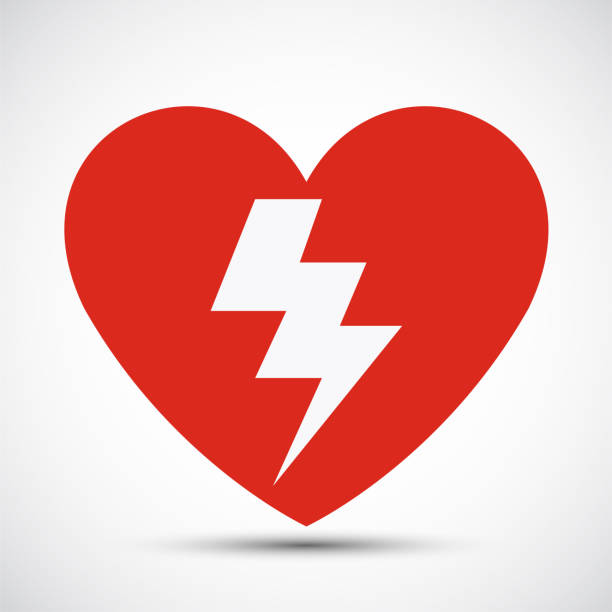 stockillustraties, clipart, cartoons en iconen met aed hart rood pictogram symbool teken isoleren op witte achtergrond, vector illustratie eps. 10 - defibrillator