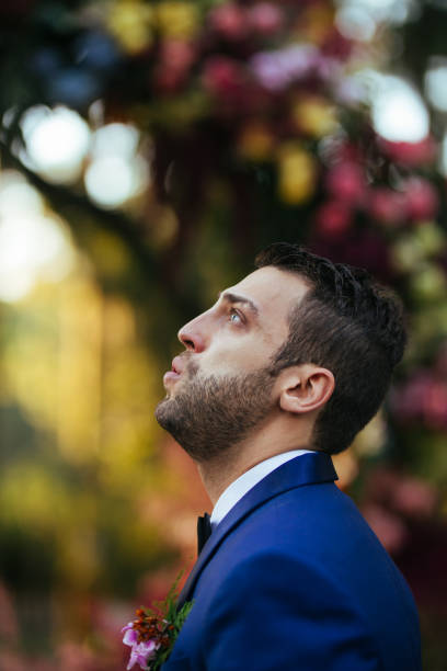 Groom waiting the bride in the altar