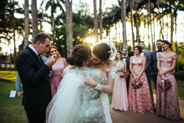 istock Emotional bride being congratulated by her mother 1171735477