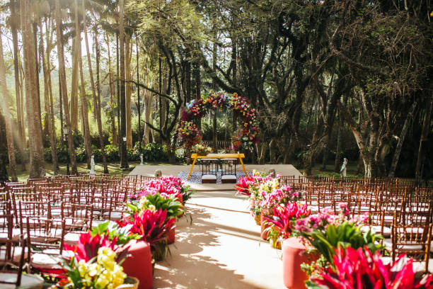 美しい農場での結婚式 - wedding reception ストックフォトと画像