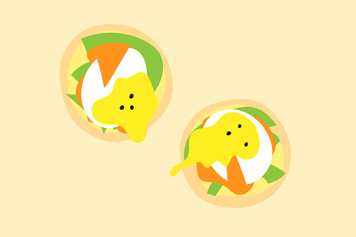 Eggs benedict illustration