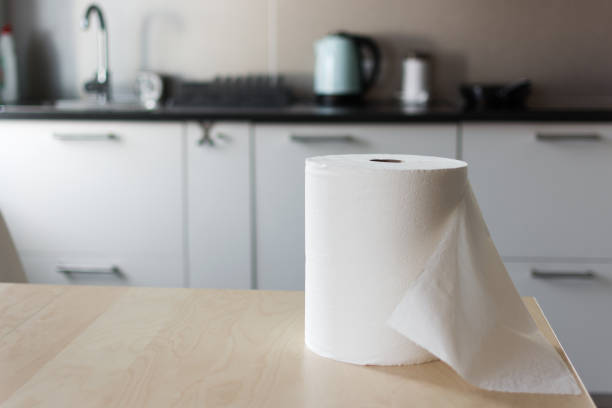istock Huge roll of paper towels on kitchen table. 1171740320