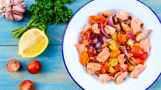 istock Healthy Fresh Salmon Fillet With Roasted Vegetables 1171741632