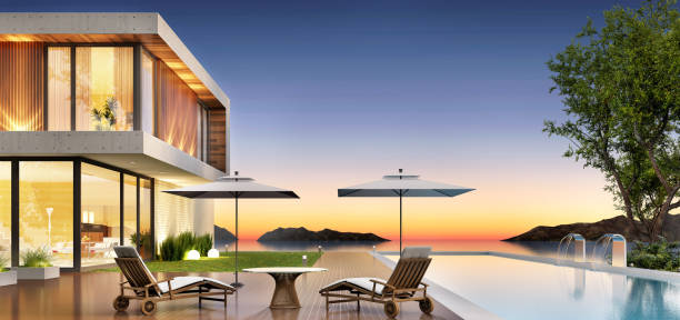 istock Luxury house with pool and terrace for relaxing 1171744291