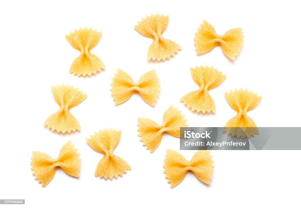 Italian Pasta, raw Italian pasta isolated on white background Pasta Stock Photo