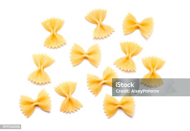 Italian Pasta Raw Italian Pasta Isolated On White Background Stock Photo - Download Image Now