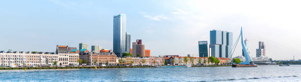 Rotterdam skyline Rotterdam, Europe, Netherlands, Urban Skyline, Architecture bridge crossing cloud built structure stock pictures, royalty-free photos & images