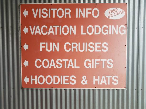 istock red visitor information, hot free coffee, vacation lodging sign 1171749381