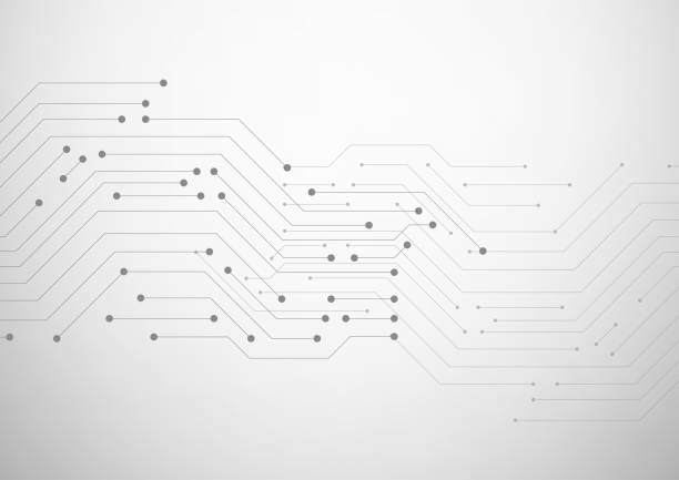 ilustrações de stock, clip art, desenhos animados e ícones de circuit board. abstract gray background with dots and lines - technician computer part it support work tool