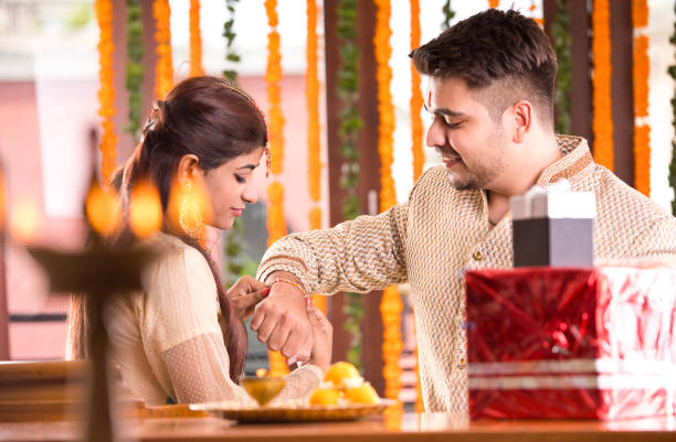 istock Brother and sister celebrating Raksha Bandhan 1171757313