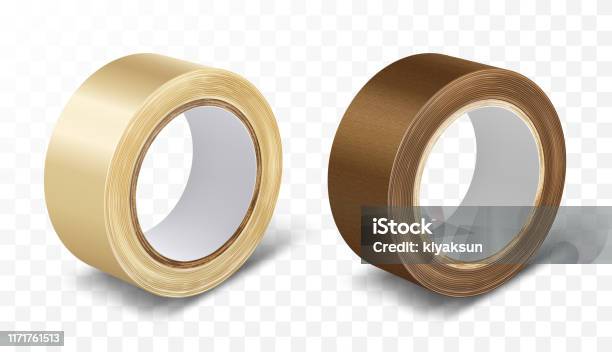 Transparent And Brown Duct Roll Adhesive Tape Stock Illustration - Download  Image Now - Adhesive Tape, Brown, Package - iStock