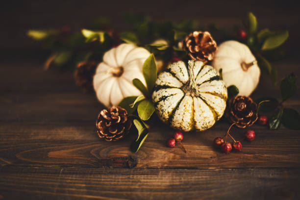 istock Thanksgiving Still Life Arrangement with Pumpkin and Leaves 1171762221