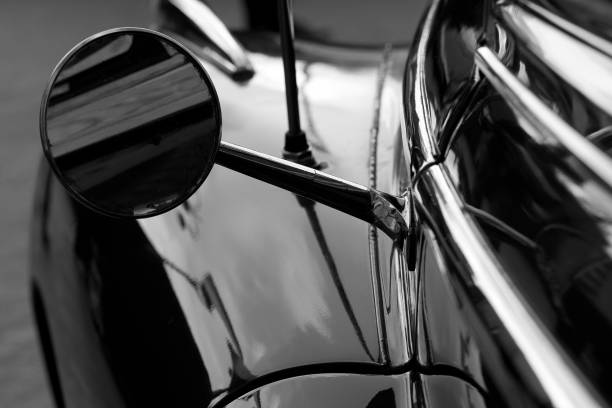 istock beautiful retro car, black and white 1171764816