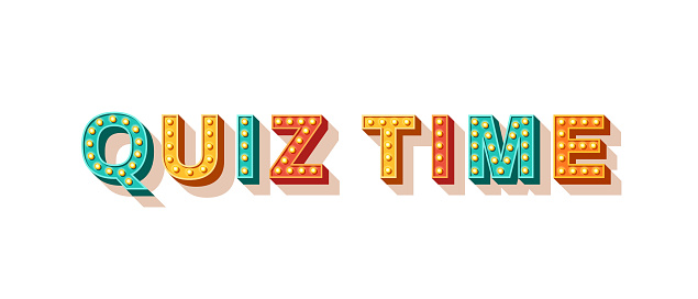 Quiz time flat vector lettering