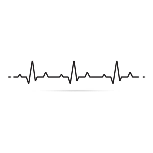 ilustraciones, imágenes clip art, dibujos animados e iconos de stock de ritmo cardíaco e icono de electrocardiograma. - escuchando el latido del corazón
